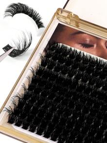 Zestaw kępek miękkich, puszystych rzęs 120D/100D/80D/60D/50D/40D/30D Grube kępki rzęs, pojedyncze rzęsy, sztuczne rzęsy z norek, kępki D+Curl, 10MM/12MM/14MM/16MM/18MM, efektowne przedłużanie rzęs, kępki rzęs, makijaż DIY (200/180/140 szt./pudełko)