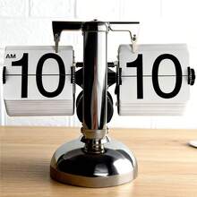 JISADER Orologio a ribalta Automatico con Ampio Display, Orologio a ribalta Moderno da Tavolo, Orologio da Tavolo per Soggiorno, Hotel, dormitorio, Bar