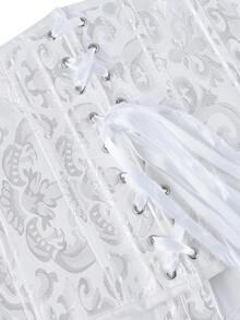 Đai nịt bụng định hình eo Jacquard cổ điển dành cho nữ, đai định hình eo, thích hợp cho lễ Halloween - trắng - Xem 6