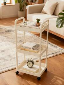 Multi-Tier Rolling Storage Cart - Compact Design Saves Space, Sturdy Plastic Structure, Suitable For Kitchen, Bathroom, Bedroom, Office, Warehouse, Garage - Easy Assembly, Multi-Functional Multi-Tier Shelving, Home Storage Rack - Car Storage Rack/Black - View 3