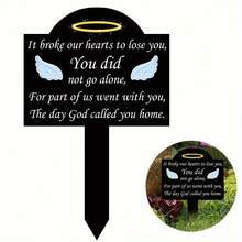 2D Memorial Angel Wing Text Garden Decor Cemetery Remembrance Plug Outdoor Mourning Decor Ornament - Multicolor - View 4