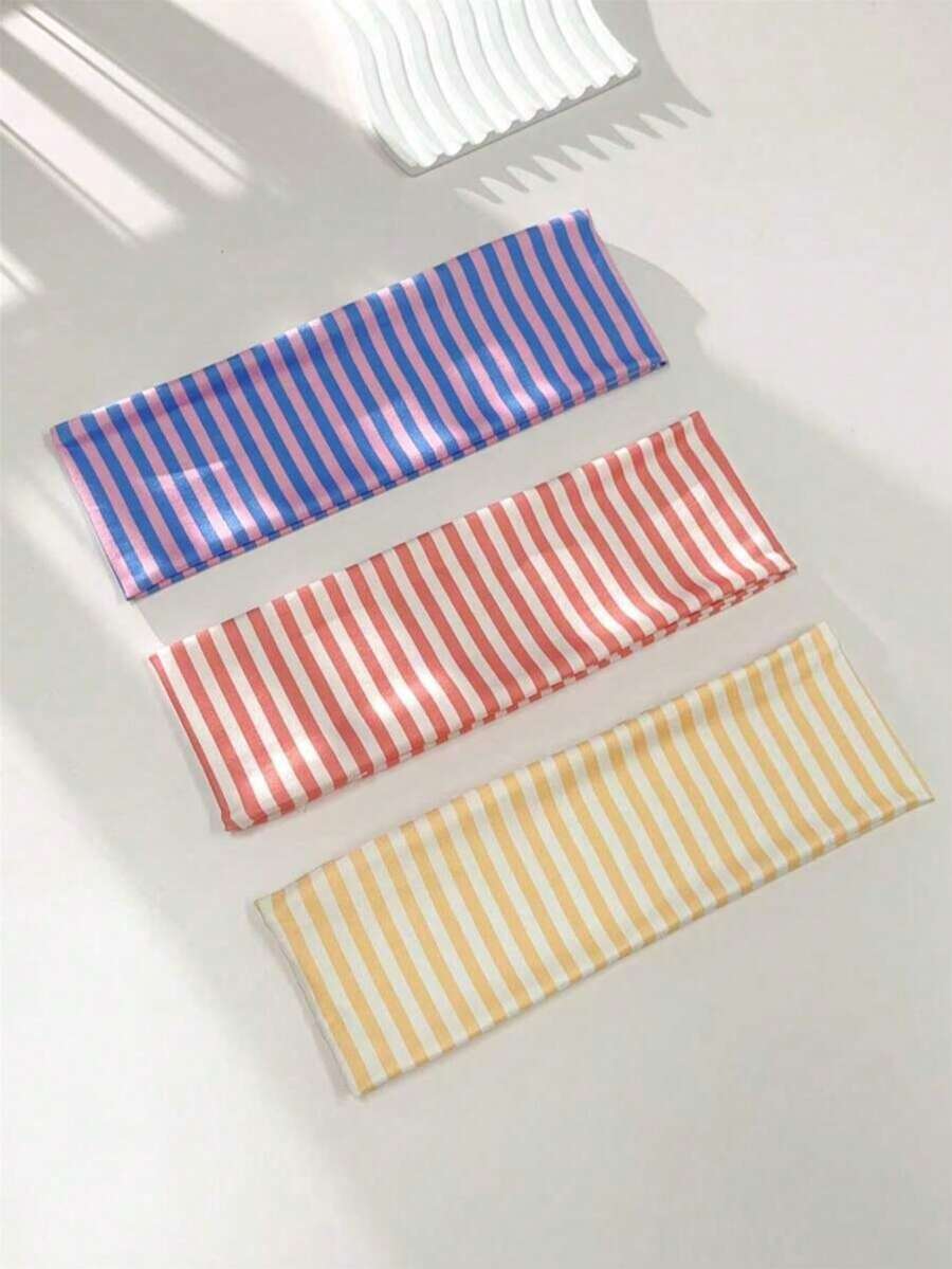 1/3 chiếc Băng đô thể thao bằng vải thun co giãn in họa tiết sọc thanh lịch dành cho nữ, thích hợp cho sử dụng hàng ngày, tập thể dục, chạy bộ, yoga, băng đô thấm mồ hôi, phụ kiện tóc thời trang, băng đô phong cách Bohemian mùa thu, phụ kiện tóc mùa đông cho nữ, phụ kiện cần thiết cho kỳ nghỉ hè, phong cách Boho.