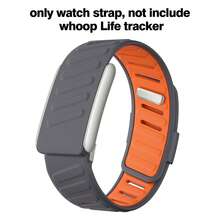 1 Stück schwarzes Silikon-Ersatz-Armband, bequem und weich, kompatibel mit 5.0 One Peak/MG, unisex, U-förmiges Design - atmungsaktiv, langanhaltend, bequem - Grau Orange - Übersicht 4