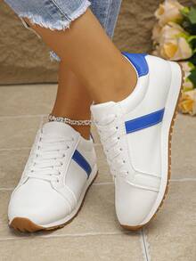 Casual Girl Party Shoes, Women's Sneakers, Fashion Athletic Flat Shoes - White - View 6