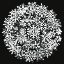 50pcs Winter Minimalist White Snowflake Transparent Decorative Stickers, DIY Vase, Envelope, Desktop, Korean Style - Multicolor - View 5