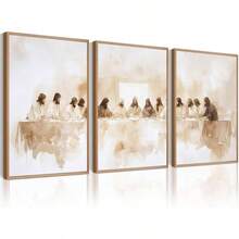 Jess arte de pared, lona religioso, arte de pared, arte cristiano, decoracin de pared, pster de Dios, fotos bohemias, hojas de Jess, pintura de la Biblia de las ovejas, para sala de estar, - 16x24 Inch No Frame + Arte de la última cena - Ver 2
