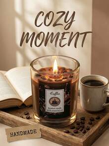 天然大豆蜡咖啡香氛蜡烛，无烟持久，适合客厅放松、咖啡爱好者、卧室使用，助眠香氛。 - 杯子蠟燭 - 查看 2