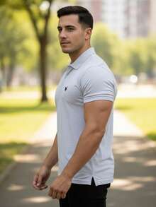 PLAYERA POLO CON BORDADO - Avena Jaspe - Ver 2