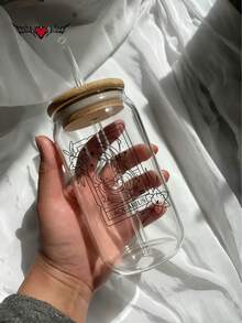 十二生肖磨砂玻璃吸管杯（带竹盖和吸管），高温烧制印花，冷饮/果汁吸管杯，热饮吸管杯，户外旅行大容量水杯，精致可爱的奶茶杯，有磨砂和透明两种版本可选，高品质抹茶吸管杯 - 最佳礼品之选！ - 彩色 - 查看 16