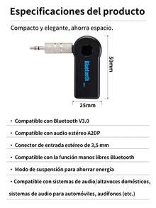 Receptor Inalámbrico 5.0 para Coche,Receptor Bluetooth auxiliar para coche, Adaptador Inalámbrico 2-en-1 de Transmisor y Receptor, Llamadas Manos Libres, Jack de 3.5mm, Adecuado para Sistemas de Audio para Coche, TV, Computadoras, Auriculares, Esencial para Viajes por Carretera, Regalo Ideal de Navidad. - Negro - Ver 10