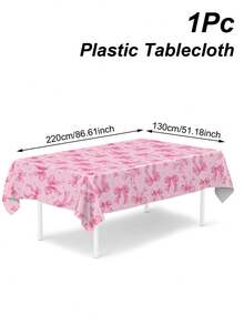 1pc Pink Bow Baby Shower Tablecloth, Pink Bow Theme Birthday Party Table Decor, Baby Shower Decoration, Gender Reveal Party Decor, Baby Party Disposable PE Tablecloth, Baby Shower Supplies, Wedding Decoration, 1st Birthday Party Decor, Baby Shower Table Cover, Dining Table Decor, Kitchen Decor, Home Decor, Baby Party Decorations, Newborn Party Room Table Decor, Baby Shower Gift - All-over Bows - View 4