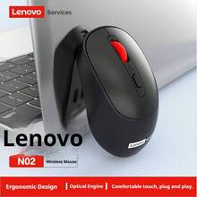 Lenovo N02 Wireless Mouse 2.4G Wireless Connection, 4-Button Strong Anti-Interference Capability, Intelligent Sleep Mode for Longer Battery Life, Portable for Office Use, Optical Laptops, Desktops, and Tablets. - 黑色 - 查看 3