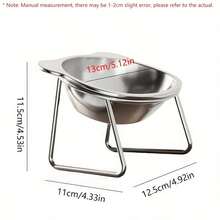 304Stainless Steel Cat And Dog Feeding And Water Bowl - Adjustable Height, Overflow-Proof Wide Base, Easy-To-Clean Design, Rust-Resistant And Durable Structure, Suitable For Indoor/Outdoor Use - Cleaning Cat Feeding Station, Modern Pet Accessories, Easy-To-Clean Materials - 420ml - View 4