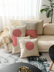 4pcs Modern Minimalist Line Style Pillow Covers, Bohemian Line Throw Pillow Cases, Zippered, Washable, Home Decor, Sofa Decorative Cushion Covers, Suitable For Bedroom, Living Room, Sofa, Car, Chair Lumbar Pillow, Outdoor Patio Camping Mat Covers, No Pillow Insert
