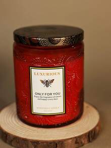 1 pieza Vela de cristal grabada, vela con taza con girasol en relieve, vela perfumada, vela decorativa, vela de cera de soja, regalo para la mejor amiga, regalo para ella, vela para decoración del hogar - Multicolor - Ver 5