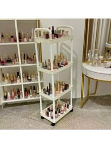 5/4/3层多功能储物推车，360°旋转，承重力强，多层置物架，适用于厨房、卧室、客厅、浴室和户外露营，塑料材质，多功能储物推车 | 时尚现代置物架 | 坚固耐用的储物架，是圣诞节、新年礼物、厨房用品、厨房配件和厨房工具的理想之选 - 彩色 - 查看 16