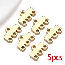 5pcs Necklace Layering Clasp, 304 Stainless Steel Chandelier Components Links Multistrand Clasps Lock For Layered Necklace Bracelet Earring Jewelry Making