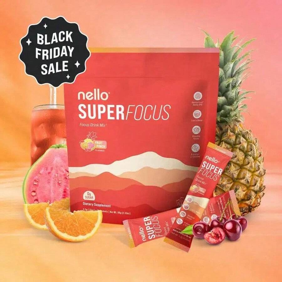 Nello Superfocus – Nootropic Drink Mix With Lion's Mane, Rhodiola & Alpha-GPC – Supports Memory, Brain Health & Mental Stamina, Enhances Clarity & Sharpness, Helps Fight Brain Fog – Travel Packets (20 Servings) Healthcare Convenient - 1-PACK - 查看 1