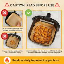 100pcs Air Fryer, Paper Air Fryer Liner, Paper Basket Bowl, Homemade Sweets, Family Gatherings, Party Events, Kitchen And Bakery, Baking Pan, Oven Accessories, Baking Tools, Kitchen Gadgets, Kitchen Accessories Back To School - quảng trường - Xem 8