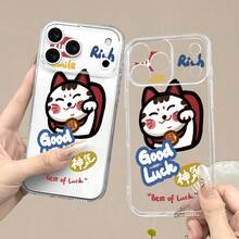 1 Creative Lucky Fortune Cat Printed Pattern Shockproof Transparent Phone Case For IPhone 17 16 15 14 13 12 11 X 8 7 Series (Surprise Gift Choice For Halloween, Christmas, National Day, Independence Day, Valentine's Day, Etc. Birthday Gift...Halloween, Christmas, National Day, Independence Day, Valentine's Day, Etc. Gift For Relatives And Friends) - 混合顏色 1 - 查看 8