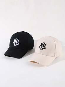 2pcs/Set Men's Letter Embroidered Baseball Cap, Suitable For Everyday Use