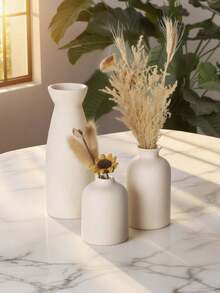 3个北欧风陶瓷圆形花瓶，大号花瓶，创意家居装饰，融合北欧与波西米亚风格，是装饰农舍的理想之选，也适用于浴室、婚礼礼物、花园、电视柜、韩式室内设计、时尚花盆、房间装饰、玻璃花瓶 - 彩色 - 查看 6