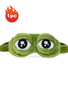 1pc Funny Sad Frog Eye Mask, Helps Sleep & Relaxation - Suitable For Parties, Birthdays, Graduations, Soft Fabric, No Battery Required