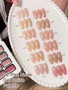 12-Colors Patter Glue Smudges Canned High Saturation Popular Semi-Solid Nail Polish Glue Nail Salon For Special Use - Nhiều màu - Xem 7