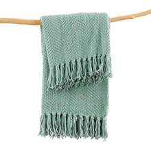 Home Soft Things Manta de Punto de Tweed, Moderno, , , 1(1.27 m x 1.53 m Azul plateado) - Multicolor - Ver 8