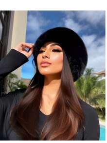 1pc Plush New Mongolian Hat Autumn And Winter Cold Protection Thickened Basin Hat Winter Ear Protection Fox Fisherman Flat Top