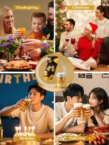 1 Paio Di Calzini Multicolore Alla Caviglia, Confezione Regalo Unisex Per Coppie, Calzini Divertenti Con Motivi Ispirati Al Cibo, Design Creativo E Immaginativo, Morbidi E Versatili, Adatti Per Compleanni, San Valentino, Pasqua, Ramadan, Appuntamenti, Riunioni Familiari, Feste, Vacanze - Multicolore - Visualizzare 6