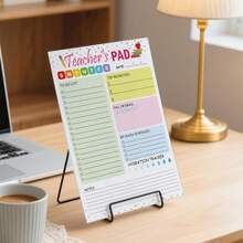 Teacher Notepad 5.5 X 8.3 Inch Checklist Daily Scheduler Sheets Tear-Off Daily To Do List Organizer Planner Sheets For Teachers Daily Tasks Notepad Appreciation 1 Pack - Multicolor - View 5