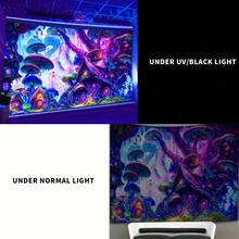 1件装活力森林荧光挂毯 - 美观的植物紫外线黑光壁挂，适用于客厅、卧室、办公室、家居装饰、房间装饰、派对装饰，附赠安装包，易于悬挂设计 - 彩色 - 查看 9