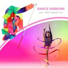 Gradient Rainbow Dance Ribbons - Suitable For Gymnastics, Birthday Parties, And Wedding Decorations - Multicolor - View 3