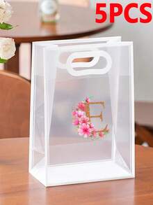 5 قطع - 1 قطعة حقيبة هدايا شفافة قابلة لإعادة الاستخدام مع مقبض - مثالية للأعراس والأعياد والمناسبات، حل تعبئة متعدد الأغراض وحقيبة تخزين - متعدد الألوان - مشاهدة 111