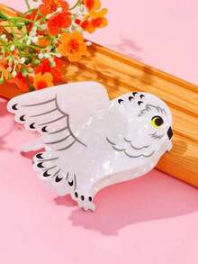 1个猫头鹰造型发爪发夹，学生风，可爱女生款，夏季女士时尚发饰，优雅发夹，休闲发卡 - 彩色 - 查看 8