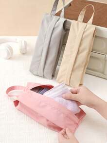 Túi đựng đồ lót, tất, mỹ phẩm cầm tay có thể gấp gọn 3 chiếc, túi đựng đồ du lịch - Nhiều màu - Xem 3