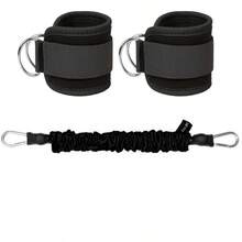 3件套腿部阻力带、脚踝阻力带和脚踝阻力环，适用于家庭健身、健身房力量架配件、臀部激活热身、力量训练阻力带 - 彩色 - 查看 8