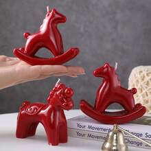 新年摇摇马香薰蜡烛，简约设计，书房客厅皆宜，优雅蜡烛，创意家居装饰，象征“即刻成功”。最佳派对必备蜡烛礼盒，婚礼回礼，客厅装饰摆件，家居装饰品，生日装饰，卧室装饰，生日礼物，房间装饰 - 彩色 - 查看 8