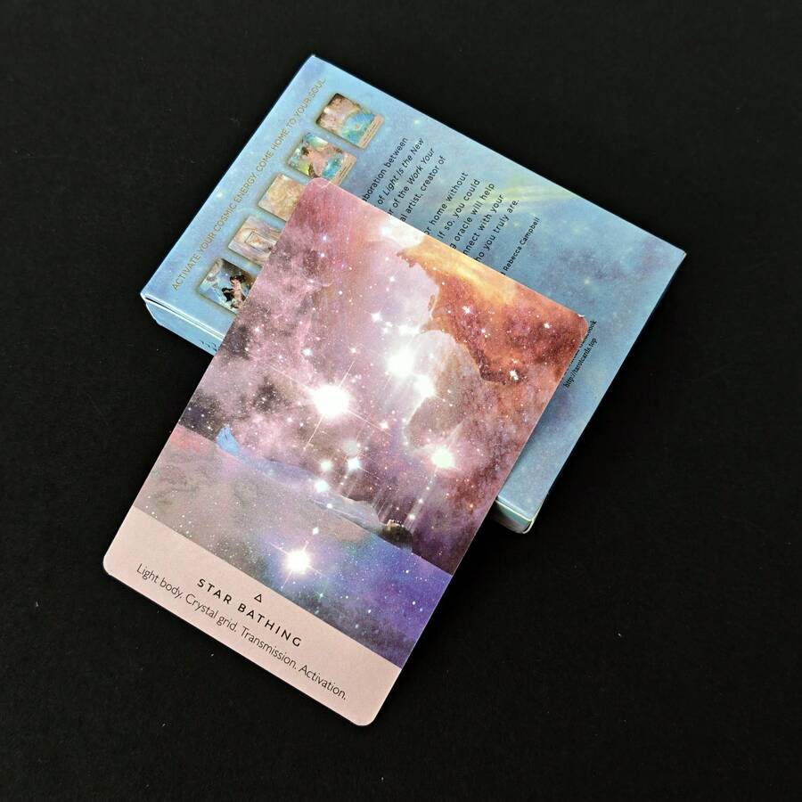 星际种子神谕55张塔罗牌，卡片材质，灵性指导与洞察工具 - 藍色 - 查看 1