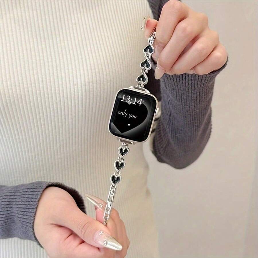 This Creative Metal Silver-Edged Bracelet-Style Band Is Compatible With 38mm, 40mm, 41mm, 42mm, 44mm, 45mm, 46mm, 49mm Models, Including Watch Series 11-1 SE Ultra. It Features An Adjustable Buckle Closure, But Is Not Waterproof (Watch Not Included). - Multicolor - View 1