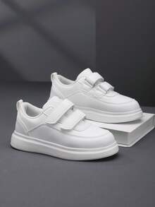 Low-Top Flat Leather Comfortable Casual Children Sports Shoes - White - View 3