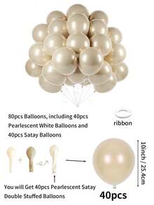 10/25/40顆珍珠光澤派對氣球，5/10/12/18英吋雙層珍珠光澤氣球，珍珠粉、藍、紫、綠、沙色、白色、紅色，適用於週年紀念、新娘派對、訂婚、生日、畢業、單身女郎派對 - 彩色 - 查看 102
