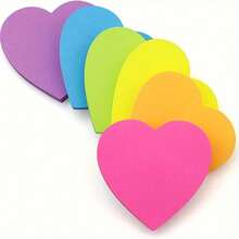192/96/48pcs Heart-Shaped Sticky Notes, 24pcs/Pack, Self-Adhesive Memo Pad, Notebook, Planner Stickers, Office & School Supplies