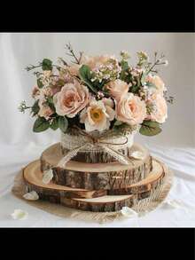 10/4/1pc Natural Wood Chips, Large Round Veneer Wood Chips For Handicrafts, Hand-Painted Diy Handicraft Materials, Suitable For Central Decorations, Artworks, Handicrafts, DIY Projects, Painting Accessories, Party Gifts, Christmas Decorations And Home Decorations, Christmas Handicrafts, Christmas, Durable And - Multicolor - View 3