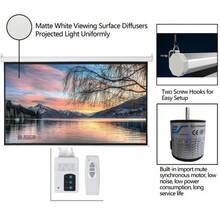 92 Inch 16:9 Motorized Projector Screen Projection Remote Control - 1 - View 4