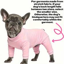 冬季狗狗衬衫 | 狗狗睡衣，四脚连体服，狗狗家居服，针织涤纶面料，适合中小型犬，可机洗，舒适的狗狗睡衣（适合中小型犬） - 柔软保暖的恢复服，弹性贴身设计，适合贵宾犬、比熊犬、法国斗牛犬、吉娃娃等犬种