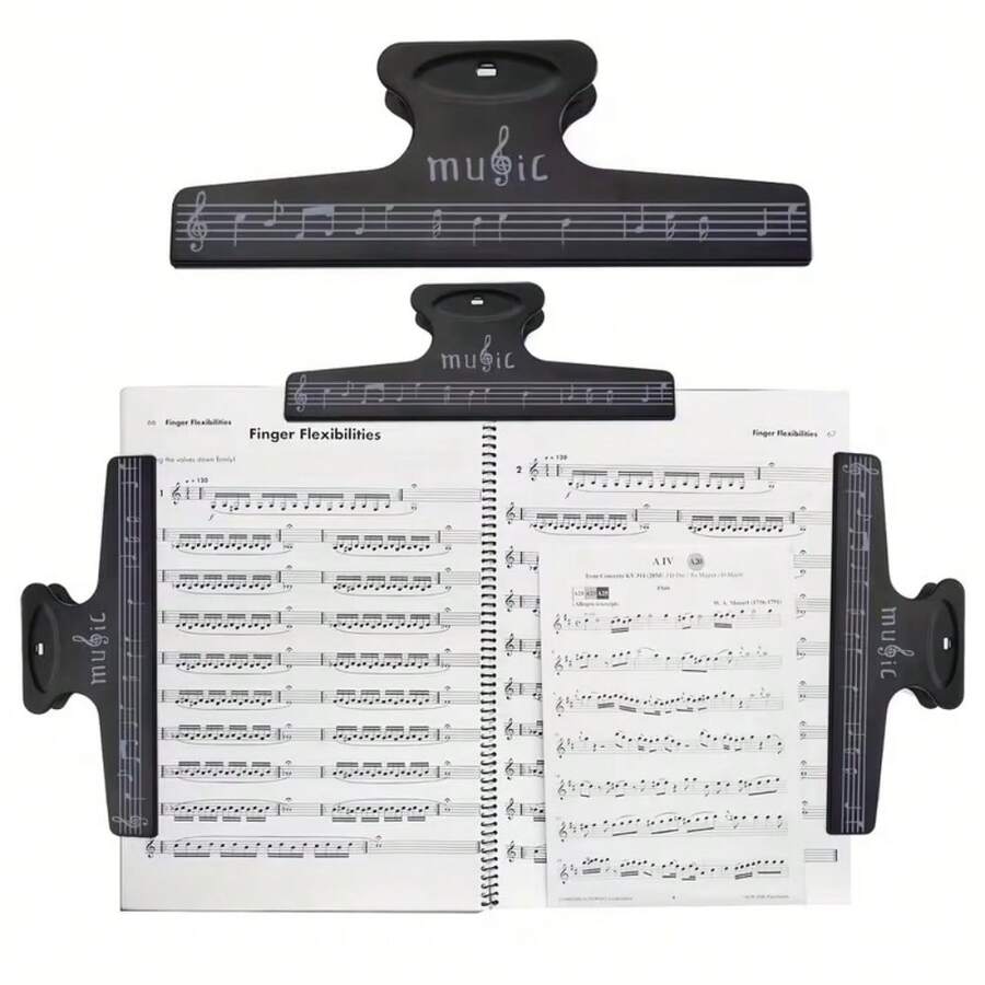 1pc Professional Music Score Clip, High-Grade Music Score Clip, File Folder, Piano Clip, Book File Folder - Heavy-Duty ABS Structure, Ergonomic Handle, Durable & Compact Page Turner, Suitable For Guitar, Drum, Erhu, Violin And Piano - Multicolor - View 1