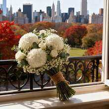 45PCS Artificial Flowers Bouquet, Rose Gypsophila Eucalyptus Leaves Bouquets, Silk Hydrangea Fake Plants Room Decor Centerpieces Valentine's Day Gifts, Birthday Party Decorations, Wedding Flower Baskets, Bride Holding Flowers, Home Furnishings, Dining Rooms, Bedrooms, Windowsills, Vases, Decorations, New Year Decorations, Outdoor Gardens, Start Of School Season - Multicolor - View 9