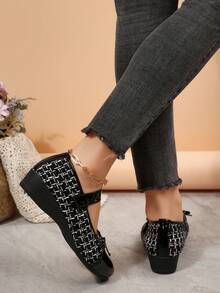Punk Bow Beach Style Women Shoes - Black - View 5